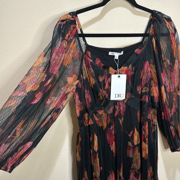 DR2 Sutton Floral Tulle Long Sleeve Dress Size M - Picture 6 of 9